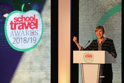 Fiona Bruce co-presenting the School Travel Awards ceremony